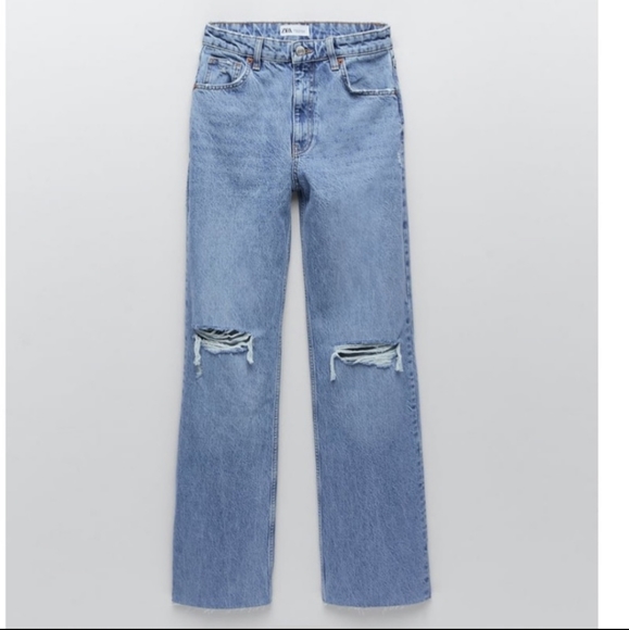 Zara Full Length Wide Leg Jeans Size 10 - Picture 3 of 15